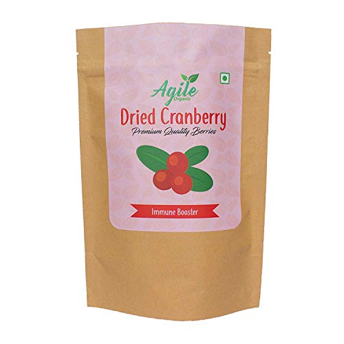 Agile Organic Whole Dried Cranberries 1kg | Unsweetened | Unsulphured | Naturally Sweet | Without Added Sugar von PKD