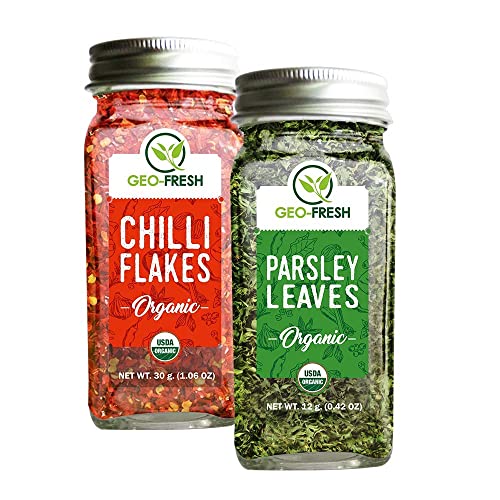 Geo-Fresh Organic Combo (Chilli Flakes 30g + Parsley 12g) - USDA Certified von PKD