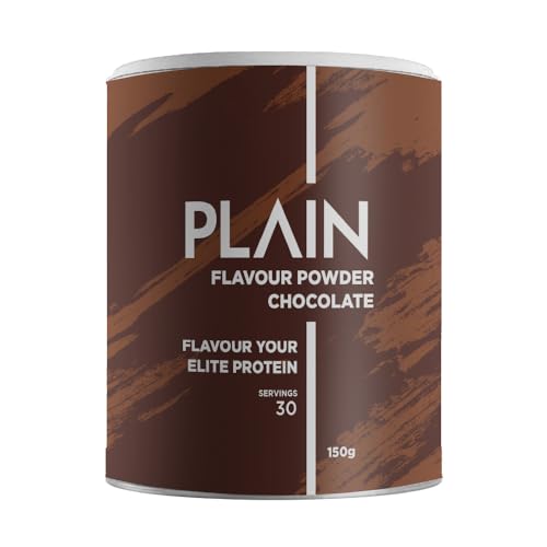 PLAIN Flavour - Schokolade / 150 g für 30 Portionen/Natürliches & Cremiges Geschmackspulver für Lebensmittel & PLAIN Protein/Zuckerfreies Flavour Powder/Ohne Chunky von PLAIN