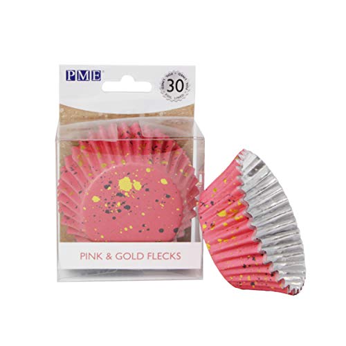 PME Cupcake-Förmchen mit Folienfutter, Pink und Goldfarben, 30 Stück von PME