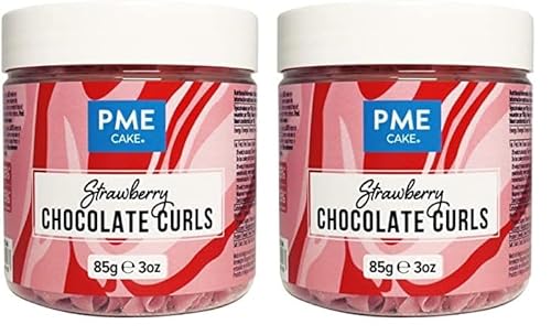 PME Schokospäne mit belgischer Erdbeerschokolade, 85 g (Packung mit 2) von PME