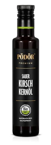 PÖDÖR - Bio Sauerkirschkernöl - kaltgepresst - naturbelassen - ungefiltert (250ml) von PÖDÖR