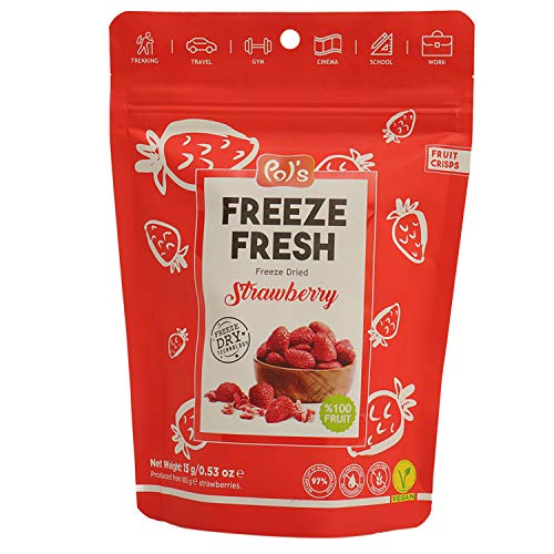 POL'S - 15 gr. Gefriergetrocknete Ganze Erdbeere, Freeze Dried Whole Strawberry, Trockenobst, bester täglicher Snack, glutenfrei, ohne Zucker, vegan, ohne Zusatzstoff POL'S - 15 gr. Gefriergetrocknete Ganze Erdbeere, Freeze Dried Whole Strawberry, Trockenobst, bester täglicher Snack, glutenfrei, ohne Zucker, vegan, ohne Zusatzstoff von POL'S