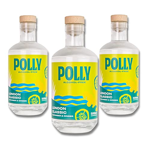 POLLY London Classic - Alkoholfreie Gin Alternative | Preisgekrönt | 3 x 500 ml | ohne Zucker & künstliche Aromen, vegan, glutenfrei | perfekt mit Tonic Water von POLLY