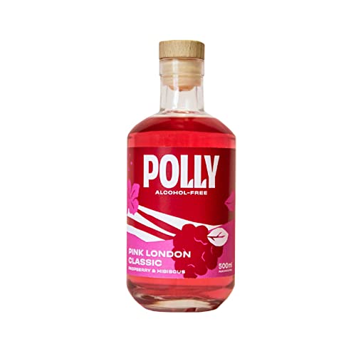 Polly Alkoholfreie Pink Gin Alternative - Pink London Classic I 500 ml I Kalorienarm, ohne Zucker & künstliche Aromen, vegan, glutenfrei I perfekt mit Tonic Water von POLLY
