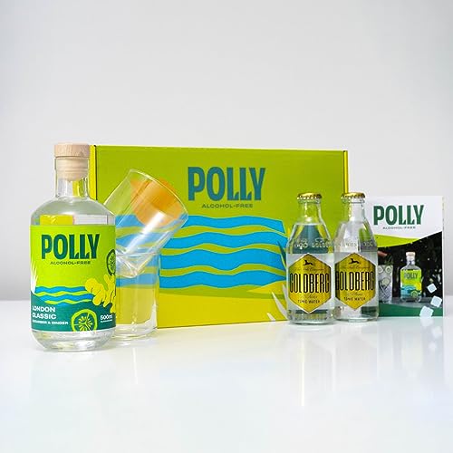 Polly Alkoholfreies G&T Geschenk-Set I London Classic und Tonic, mit 2 Gläsern in schöner Geschenk-Verpackung von POLLY
