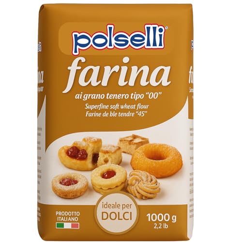 POLSELLI Feines Gebäckmehl, Desserts, Kuchenmischung, Donut-Paste, zum Braten, extra feiner Weichweizen Typ "0.0 cm, italienische Farina Ideale per Dolce, POLSELLI Feines Gebäckmehl, Desserts, Kuchenmischung, Donut-Paste, zum Braten, extra feiner Weichweizen Typ "0.0 cm, italienische Farina Ideale per Dolce, von POLSELLI
