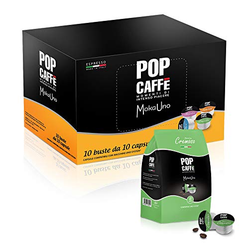 100 Kapseln Pop Caffè Moka Cup Mischung 2 Cremoso Produkte Kompatibel Uno System Illy Kimbo von POP CAFFE'