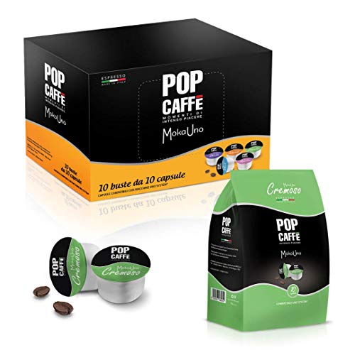 50 Kapseln Pop Caffè Moka-Uno 2 Cremoso kompatibel mit einem System Illy Kimbo von POP CAFFE'
