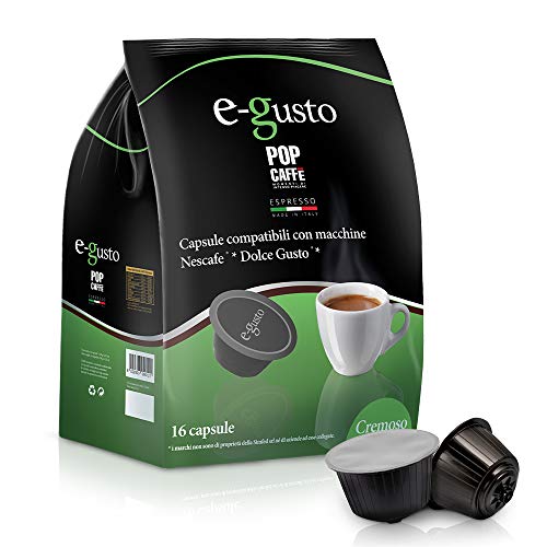 96 Kapseln Pop Caffè e-gusto Mischung 2 Cremoso Produkte Kompatibel Nescafe 'Dolce Gusto von POP CAFFE'