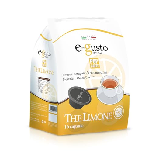 Pop Caffe' E-Gusto The Zitrone, 20 g, kompatibel mit Dolce Gusto, 3 x 16 Kapseln von POP CAFFE'