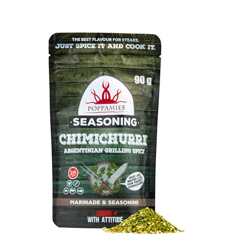 Poppamies Chimichurri Argentinische Grillgewürze - 100% natürliches Gewürz - Perfekt für gegrilltes Fleisch, Salate oder Pasta - Saucenmischung - Bestes argentinisches Gewürz - Große Packung (90g) von POPPAMIES