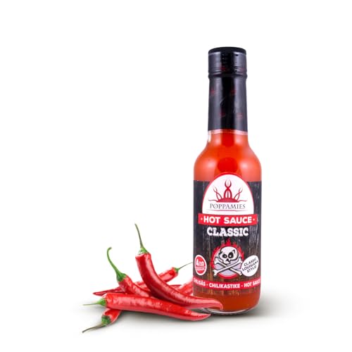Poppamies Klassische heiße Sauce – ideal für Hühnerflügel-Sauce – glutenfrei, laktosefrei, vegan, würzig: 4/10 – 150 ml Poppamies Klassische heiße Sauce – ideal für Hühnerflügel-Sauce – glutenfrei, laktosefrei, vegan, würzig: 4/10 – 150 ml von POPPAMIES