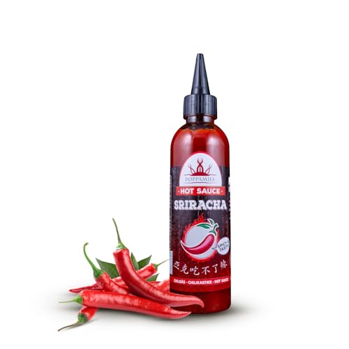 Poppamies Sriracha Hot Sauce - Glutenfrei Laktosefrei Vegan - Würze: 4/10-275g von POPPAMIES