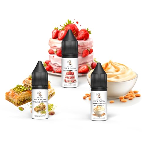 POPY TRADE - Mix & Enjoy 3er Top-Seller Set No. 1 - Overdosed Aroma 3 mal je 10ml in Dosierflasche, Für Lebensmittel, Getränke, Vernebler, Nebelmaschinen von POPY