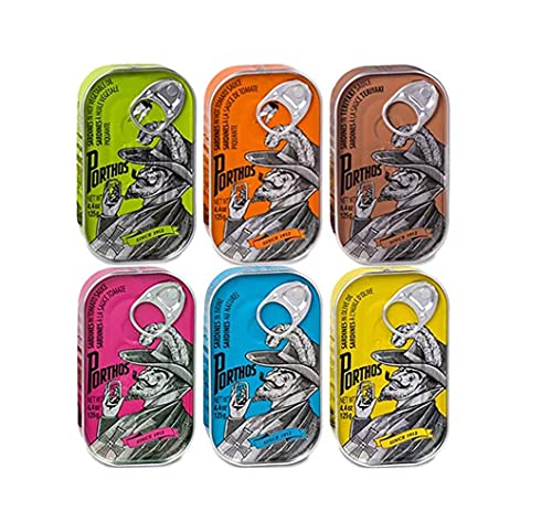Porthos Sardinen Mix, 6 Dosen x 125 g, aus Portugal von PORTHOS