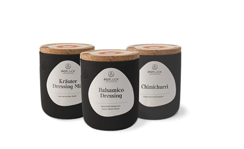 POTLUCK | 3er Dressing Set | Gewürzmischung im Keramiktopf | 160 g | Vegan, glutenfrei und mit natürlichen Inhaltsstoffen POTLUCK | 3er Dressing Set | Gewürzmischung im Keramiktopf | 160 g | Vegan, glutenfrei und mit natürlichen Inhaltsstoffen von POTLUCK Gewürzfreunde