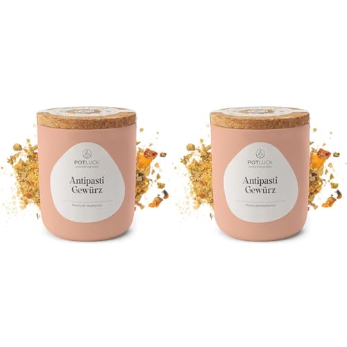 POTLUCK | Antipasti Gewürz | Gewürzmischung im Keramiktopf | 85 g | Vegan, glutenfrei und mit natürlichen Inhaltsstoffen (Packung mit 2) von POTLUCK Gewürzfreunde