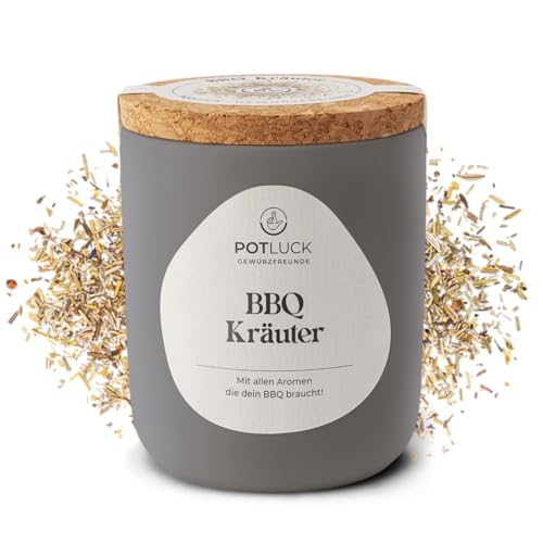 POTLUCK I BBQ Kräuter I Gewürzmischung im Keramiktopf I 40 g I Vegan, glutenfrei und mit natürlichen Inhaltsstoffen von Potluck Gewürzfreunde