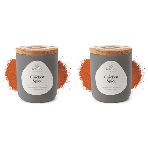 POTLUCK | Chicken Spice | Gewürzmischung im Keramiktopf | 60g | Vegan, glutenfrei und mit natürlichen Inhaltsstoffen (Packung mit 2) von POTLUCK Gewürzfreunde