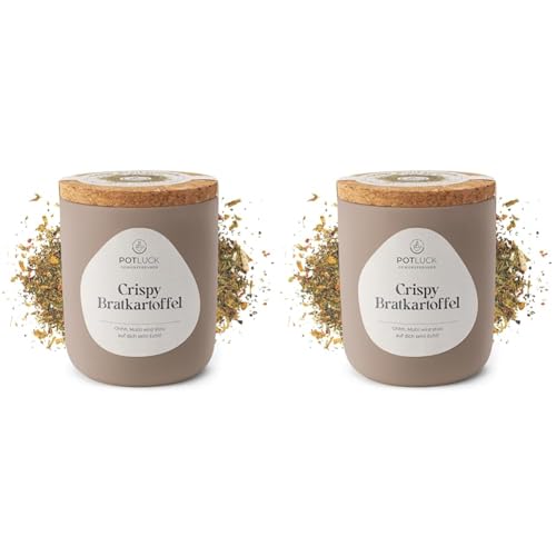 POTLUCK | Crispy Bratkartoffeln | Gewürzmischung im Keramiktopf | 60g | Vegan, glutenfrei und mit natürlichen Inhaltsstoffen (Packung mit 2) von POTLUCK Gewürzfreunde