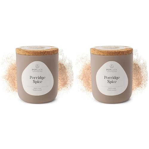 POTLUCK Gewürzfreunde POTLUCK I Porridge Spice I Gewürzmischung im Keramiktopf I 100g I Vegan, glutenfrei und mit natürlichen Inhaltsstoffen (Packung mit 2) von POTLUCK Gewürzfreunde