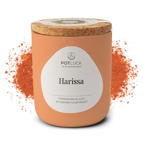 POTLUCK | Harissa | Gewürzzubereitung im Keramiktopf | 60g | Vegan, glutenfrei und mit natürlichen Inhaltsstoffen von POTLUCK Gewürzfreunde