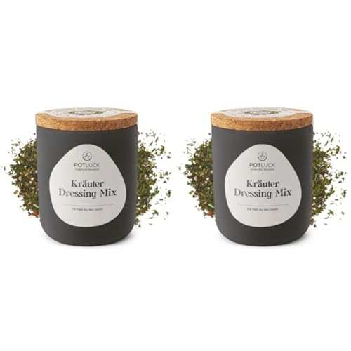 POTLUCK | Kräuter Dressing Mix | Gewürzmischung im Keramiktopf | 40g | Mit natürlichen Inhaltsstoffen (Packung mit 2) von POTLUCK Gewürzfreunde
