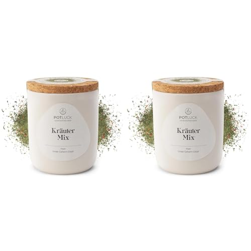 POTLUCK | Kräuter Mix | Gewürzmischung im Keramiktopf | 50g | Vegan, glutenfrei und mit natürlichen Inhaltsstoffen (Packung mit 2) von POTLUCK Gewürzfreunde