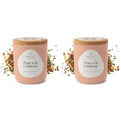 POTLUCK | Pesto a la Calabrese | Gewürzmischung im Keramiktopf | 50 g | Vegan, glutenfrei und mit natürlichen Inhaltsstoffen (Packung mit 2) von POTLUCK Gewürzfreunde