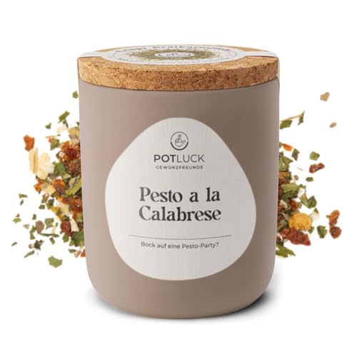 POTLUCK | Pesto a la Calabrese | Gewürzmischung im Keramiktopf | 50 g | Vegan, glutenfrei und mit natürlichen Inhaltsstoffen von POTLUCK Gewürzfreunde