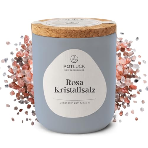 POTLUCK | Rosa Kristallsalz | Steinsalz zum Kochen, Würzen und Verfeinern von Speisen | 140g im Keramiktopf von POTLUCK Gewürzfreunde