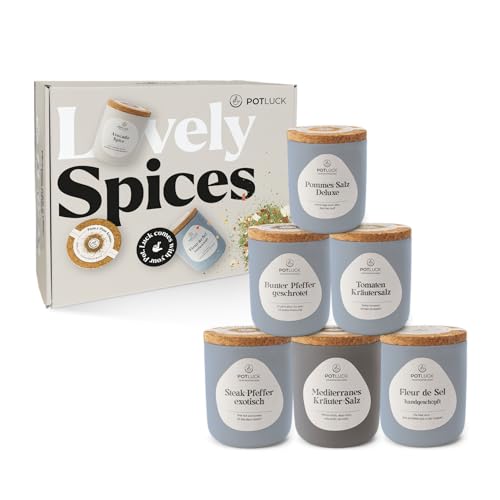 POTLUCK | Salz & Pfeffer Fans 6er Set | Gewürzmischungen im Keramiktopf | Vegan, glutenfrei und mit natürlichen Inhaltsstoffen von POTLUCK Gewürzfreunde