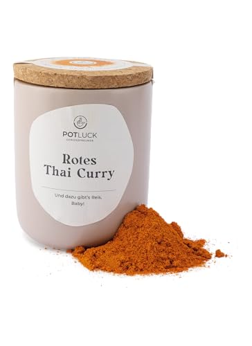 POTLUCK | Rotes Thai Curry | Gewürzmischung im Keramiktopf | 65g | Vegan, glutenfrei und mit natürlichen Inhaltsstoffen von POTLUCK Gewürzfreunde