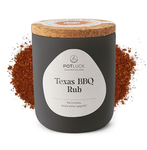 POTLUCK | Texas BBQ Rub| Gewürzzubereitung im Keramiktopf | 100g | Mit natürlichen Inhaltsstoffen von POTLUCK Gewürzfreunde