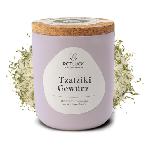 POTLUCK | Tzatziki Gewürzmix | Gewürzmischung im Keramiktopf | 100g | Mit natürlichen Inhaltsstoffen von POTLUCK Gewürzfreunde