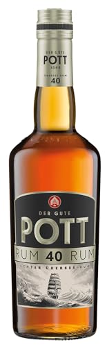POTT Rum 40% vol. (1 x 0,35 l) - Echter Übersee-Rum, ideal für den heißen oder kalten Genuss, zu Glühwein oder als Feuerzangenbowle, in Longdrinks, pur oder zum Backen von Pott