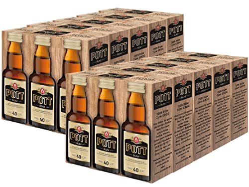POTT Rum 40% vol. (10 x 3 x 0,04 l) - feiner, edler Übersee-Rum; in der Kleinflasche ideal für Unterwegs, zum Backen, In Glühwein, als Basis für Cocktails oder sogar im Adventskalender von Pott