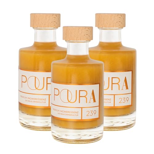 Poura Premium Ingweressenz 195 ml vegan I Alkoholfreies Bio Getränk, leckerer Vital Drink & Ingwer Shot I Verfeinert mit Kurkuma, Maca & Goji Beeren I 3er Pack Poura Premium Ingweressenz 195 ml vegan I Alkoholfreies Bio Getränk, leckerer Vital Drink & Ingwer Shot I Verfeinert mit Kurkuma, Maca & Goji Beeren I 3er Pack von POURA
