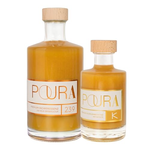 Poura Premium Kurkumaessenz 195 ml & Ingweressenz 495 ml vegan I Vital Drink Bundle I Bio Getränk alkoholfrei I Vitaminreicher Ingwer Kurkuma Shot Poura Premium Kurkumaessenz 195 ml & Ingweressenz 495 ml vegan I Vital Drink Bundle I Bio Getränk alkoholfrei I Vitaminreicher Ingwer Kurkuma Shot von POURA