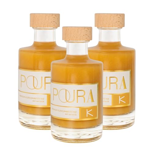 Poura Premium Kurkumaessenz 195 ml vegan I Alkoholfreies Bio Getränk, leckerer Vital Drink & Ingwer Kurkuma Shot I Mit Wacholder, Ingwersaft & Acerola I 3er Pack Poura Premium Kurkumaessenz 195 ml vegan I Alkoholfreies Bio Getränk, leckerer Vital Drink & Ingwer Kurkuma Shot I Mit Wacholder, Ingwersaft & Acerola I 3er Pack von POURA