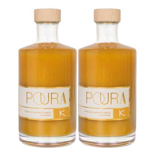 Poura Premium Kurkumaessenz 495 ml vegan I Alkoholfreies Bio Getränk, leckerer Vital Drink & Ingwer Kurkuma Shot I Mit Wacholder, Ingwersaft & Acerola I 2er Pack Poura Premium Kurkumaessenz 495 ml vegan I Alkoholfreies Bio Getränk, leckerer Vital Drink & Ingwer Kurkuma Shot I Mit Wacholder, Ingwersaft & Acerola I 2er Pack von POURA