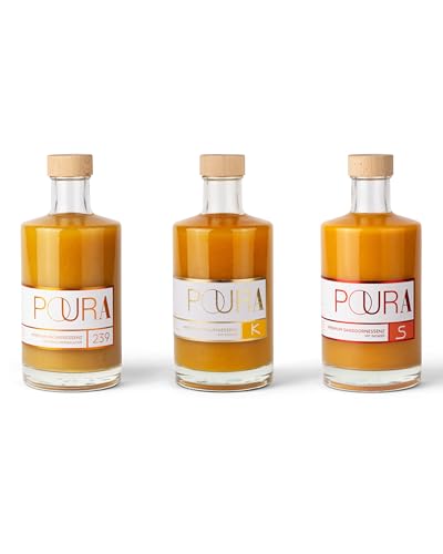 Poura Sirup Propierpaket - Sanddorn-Essenz 495ml, Ingwer-Essenz 495ml & Kurkuma-Essenz 495ml, Vegan & 100% natürlich, Enthalten Vitamine & Mineralstoffe Poura Sirup Propierpaket - Sanddorn-Essenz 495ml, Ingwer-Essenz 495ml & Kurkuma-Essenz 495ml, Vegan & 100% natürlich, Enthalten Vitamine & Mineralstoffe von POURA
