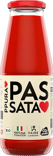 PPURA Bio Passata | Passierte Tomaten als Basis für Tomatensauce | Made in Italy | 100% Natürlich Ohne Zuckerzusatz & Farb- & Konservierungsstoffe | Tomatenpüree | Faire Landarbeit | 700g Glas von PPURA