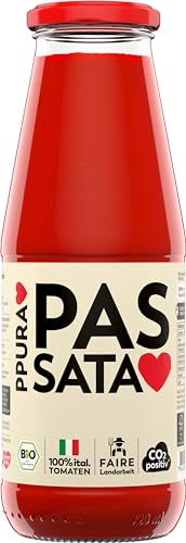 PPURA Passata 700g – Samtig passierte Tomaten mit Bio-Tomaten, 100% natürlichen Zutaten, ohne Farb- & Zusatzstoffe, traditionell hergestellt – Made in Italy von PPURA