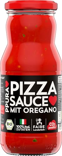 PPURA Pizzasauce 350g – Bio Pizzasauce mit italienischen Tomaten und Oregano, 100% natürlichen Zutaten, ohne Farb- & Zusatzstoffe, traditionell hergestellt – Made in Italy von PPURA
