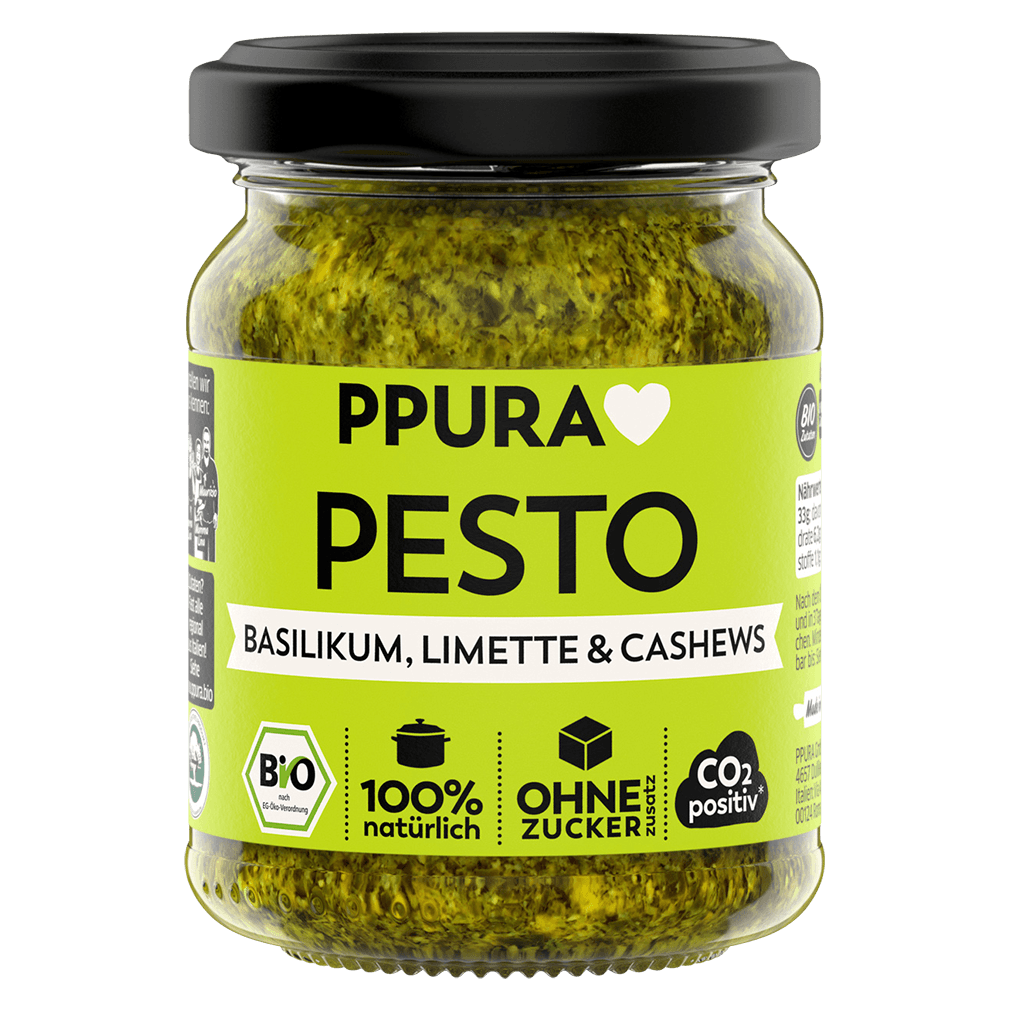 Bio Pesto Genovese Frische Basilikum, Limette und Cashews von PPura