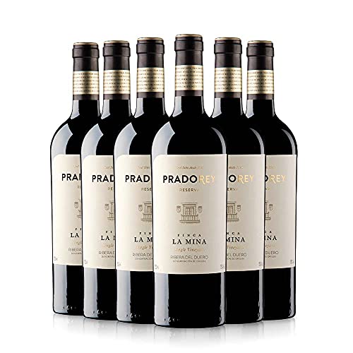 PRADOREY Finca La Mina-Rotwein-Spanischer Wein-Ribera del Duero-Reserva,18Monate in Fässern aus amerikanischer Eiche-6 Monate in konusförmigen Holzbehältern aus Nevers-Eiche-6 Flaschen-0,75L von PRADOREY