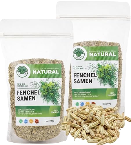Natural Welt Fenchelsamen ganz 400g I Fencheltee Samen | milder Geschmack hochwertiger Kräutertee Magentee Fenchelsaat natürlich ohne Zusätze (2) von PREMIUM QUALITÄT NATURAL WELT