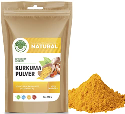 Natural Welt Kurkuma Pulver 350g I fein gemahlen Kurkumawurzel I als Zugabe in Tee I Premium Kurkumapulver gemahlen aus Indien (1) von PREMIUM QUALITÄT NATURAL WELT